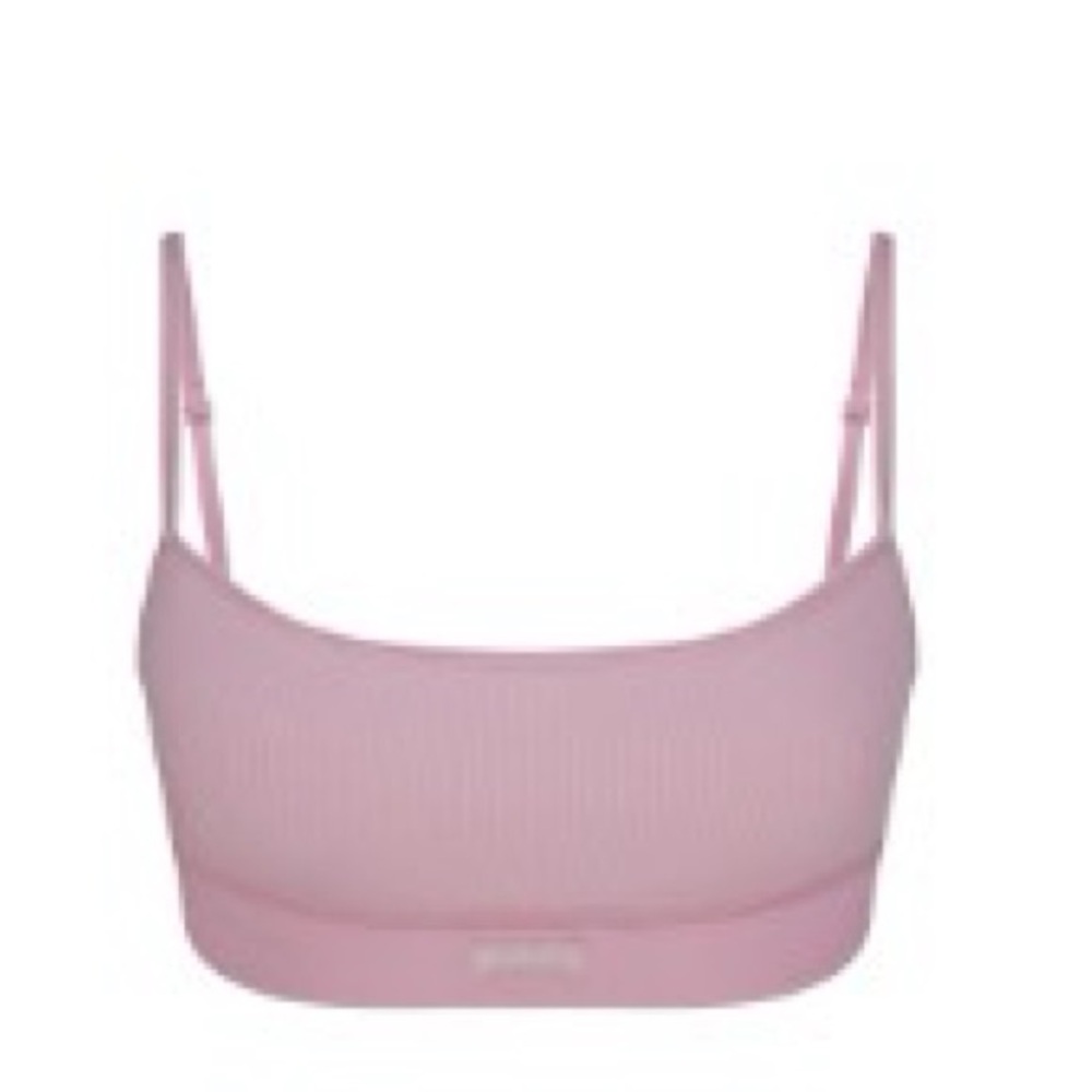 Skims Cotton Rib Scoop Bralette Dusk Pink Size S